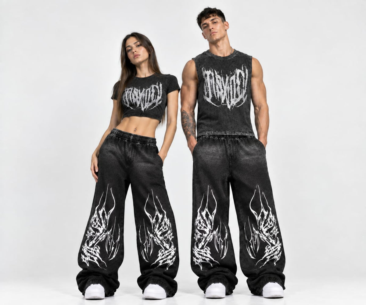 Pantalón Focalizado Negro Tribal
