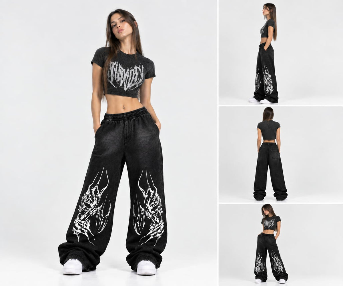 Pantalón Focalizado Negro Tribal