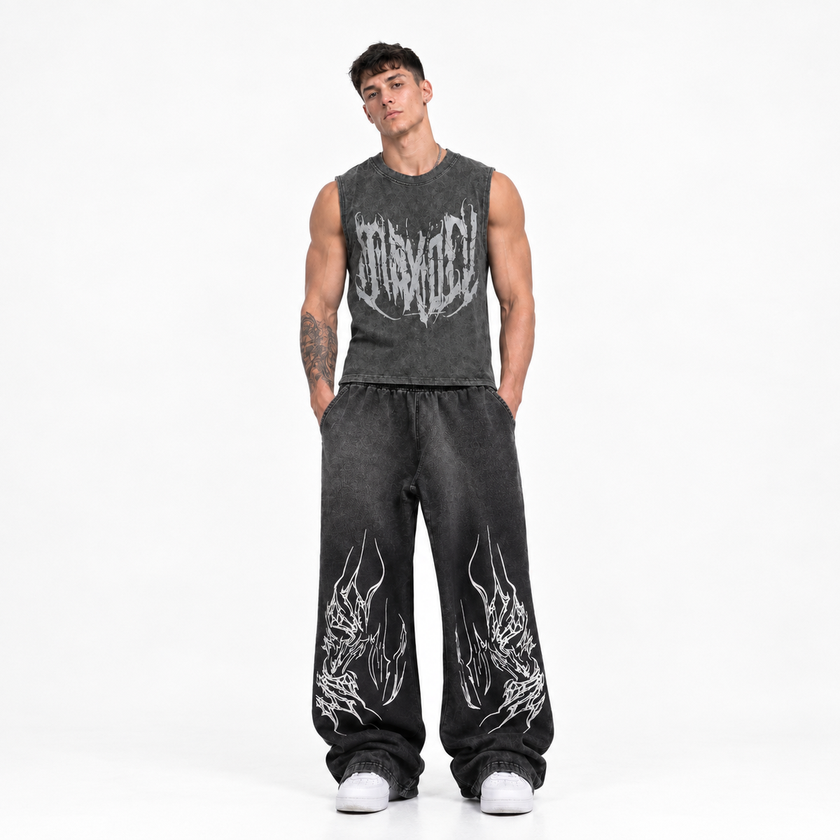 Pantalón Focalizado Negro Tribal