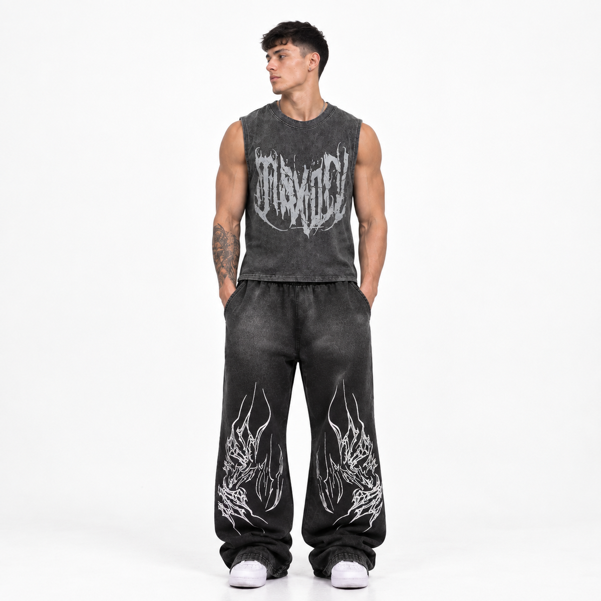 Pantalón Focalizado Negro Tribal